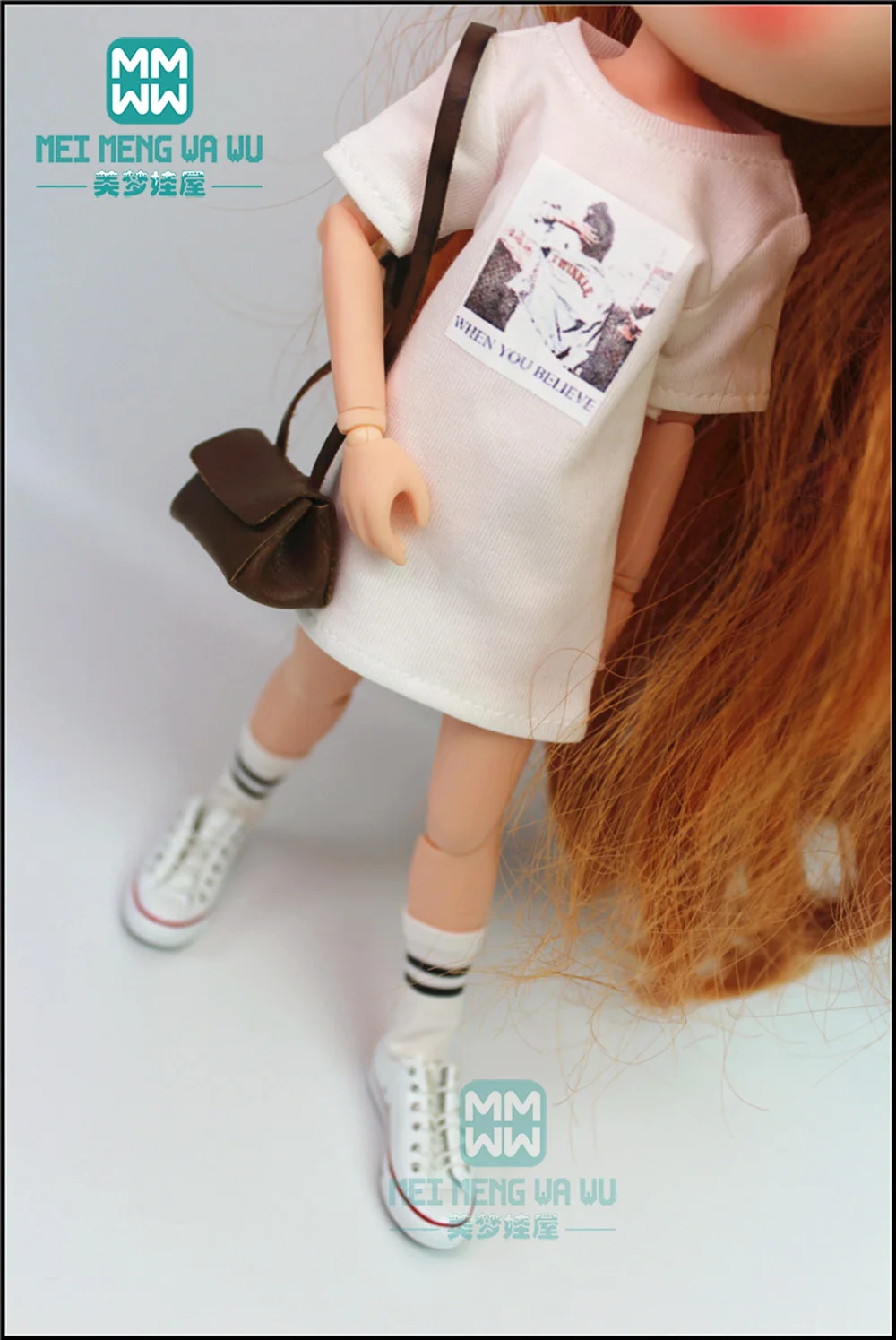 Одежда для кукол Blyth 1 шт. модная длинная футболка с буквами носки Rowan Azone 1/6|Куклы| |