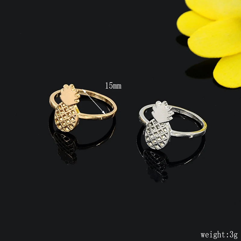 Новое поступление Открытое кольцо золотого и серебряного цвета фруктовое с