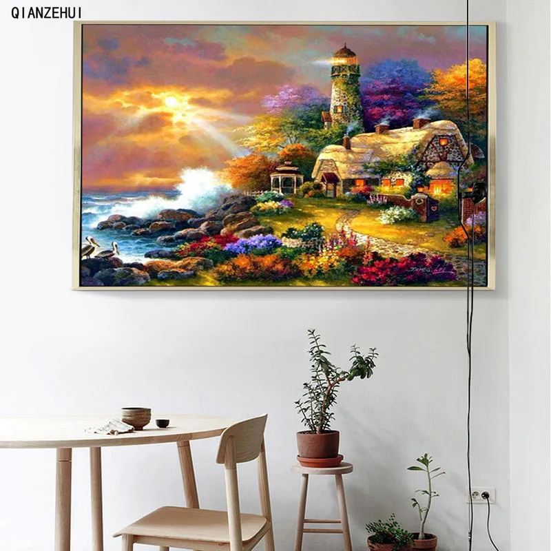 Стразы DIY пластиковые поделки алмазная красивая сцена квадратная Алмазная