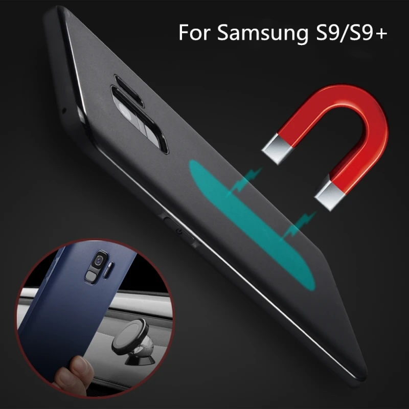 Новинка для Samsung S9 магнитный автомобильный держатель чехол S9Plus Мягкий ТПУ