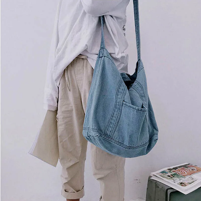 Wholesale Hot Fashion Women Crossbody Bag Denim Large Capacity Simple Vintage Casual Messenger Style Soft Fabric KA-BEST | Багаж и сумки