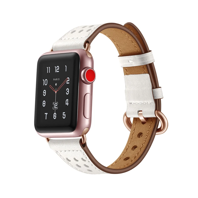 Ремешок из натуральной кожи для apple watch 6 band 44 мм 40 42 38 браслет iwatch series
