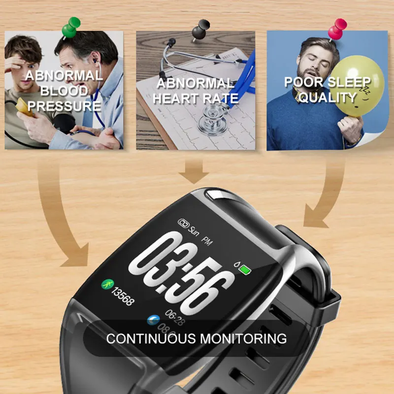 

Smart Bracelet Heart Rate Blood Pressure Sleep Fitness Tracker Pedometer Sports Waterproof 1.3 inch Color LCD Smart Wristband