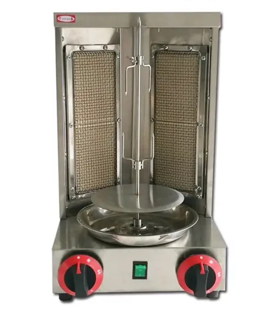 Две горелки sharwarma машина газовый Донер-кебаб-машина 110 V/220 V домашняя шаурма машина, газовый барбекю, газовый гриль для гироса, газовая плита