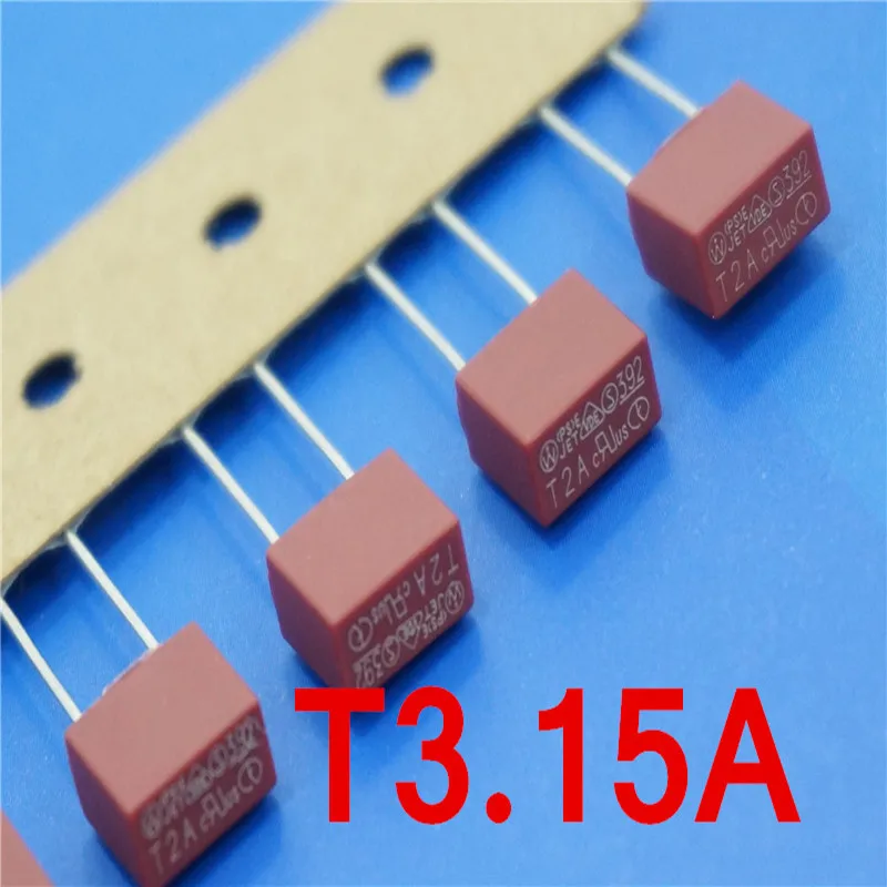 (10 шт./лот) T3.15A 250V TE5 медленный сверхминиатюрный предохранитель UL VDE RoHS утвержден