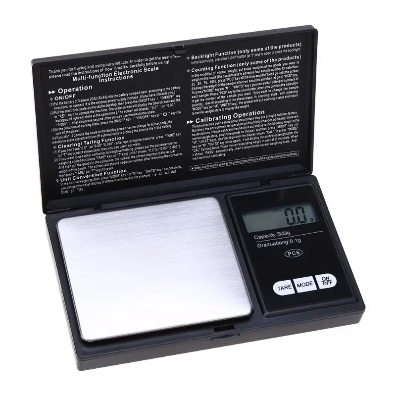 500gx0.1g Высокоточные весы 300 г x 0,01 г 500 г x 0,1 г светодиодный карманный светящийся электронный весы цифровые ювелирные изделия золото Грамм весы баланс - Цвет: 500gx0.1g