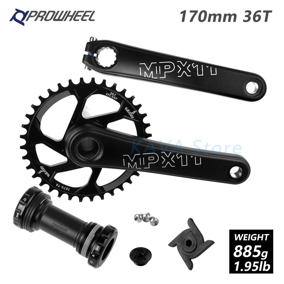 170 Black 36T and BB MTB велосипед для горного велосипеда костюм с каретка BB 170/175 мм узкая широкая цепь из колец цепь 30/32/34/36/38T Crank Звездочка для SRAM GXP - Цвет: 170 Black 36T and BB