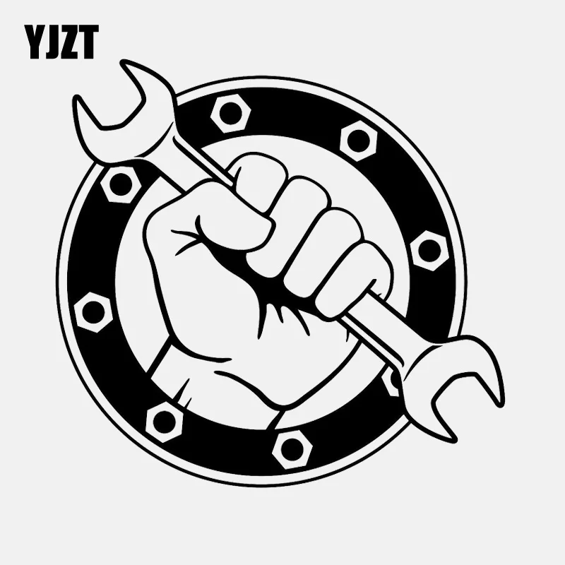 

Интересно, что Циркулярный гаечный ключ YJZT 13,6 см * 12,9 см, виниловая черная/Серебристая Наклейка для автомобиля