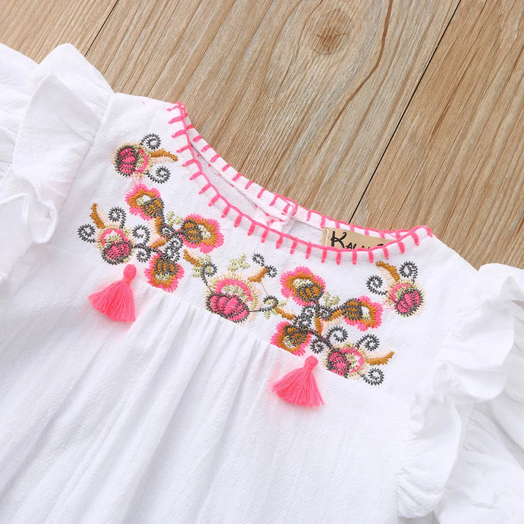 Однотонный комбинезон для новорожденных девочек с цветочной вышивкой наряды