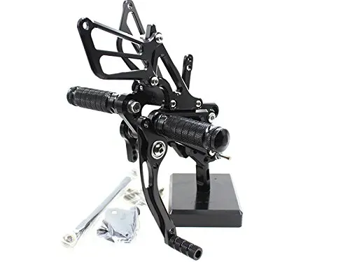 Черный Для Honda CBR600RR мотоцикл задний Набор аксессуаров ЧПУ Регулируемый Rearset подножки CBR 600RR 600 подставки для ног подножки - Цвет: Черный
