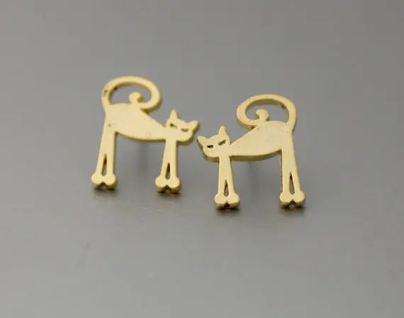 Fashion Angry Kitty Cat stud earrings Jewelry For Women | Украшения и аксессуары