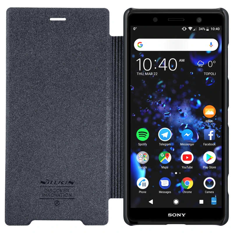 NILLKIN для sony XZ2 Компактный флип-чехол для sony XZ2 чехол-накладка блестящий чехол для телефона из искусственной кожи для sony Xperia XZ2/XZ2 Compact