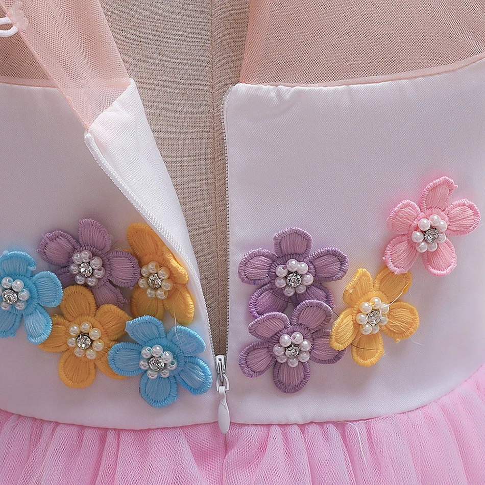 Длинное свадебное платье для девочек YOFEEL детское многослойное бальное с