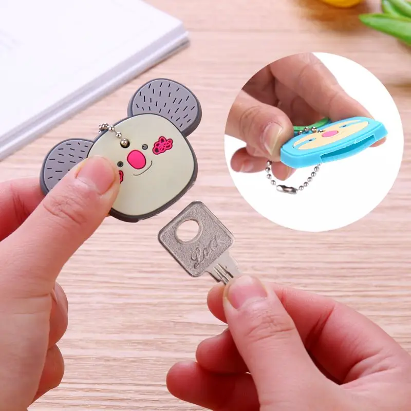 10 шт. новинка милый силиконовый чехол для ключей Kawaii С мультяшным животным чехлы