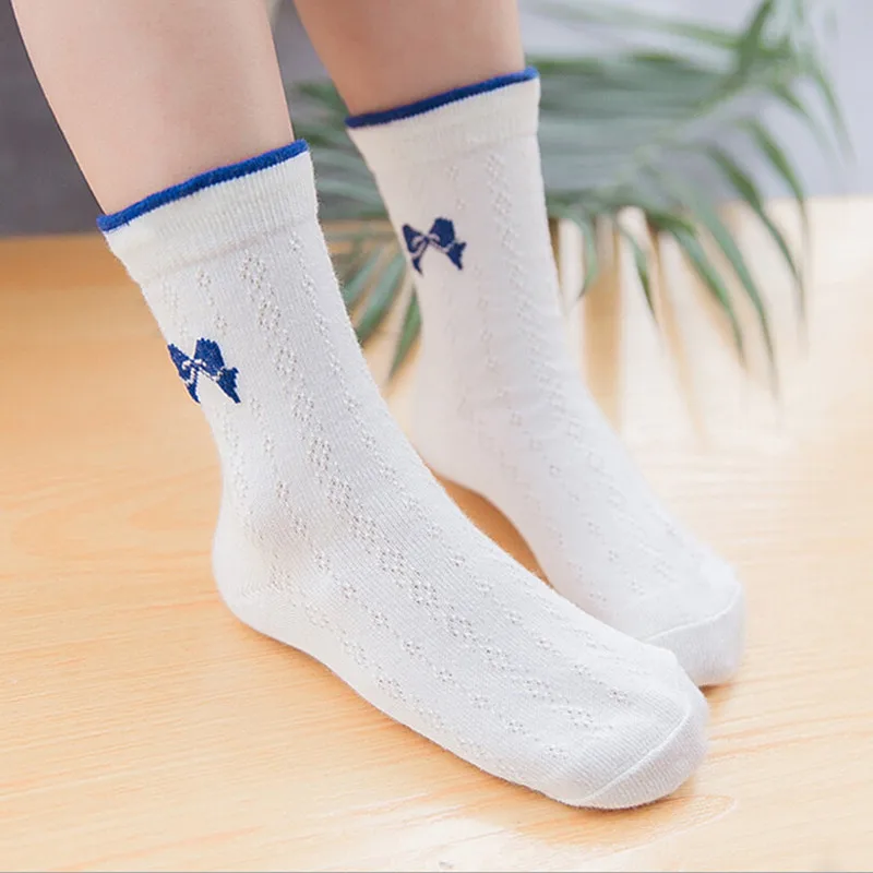Носки белые короткие с бантом для мальчиков и девочек 2018 5 пар красивые хлопковые