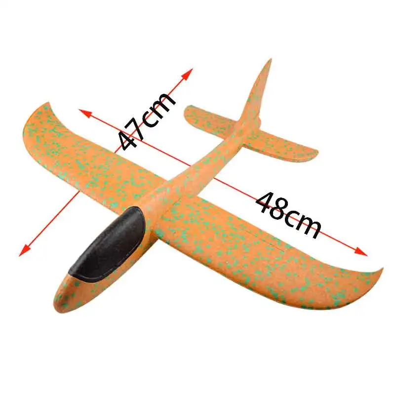 48CM Orange 48 см большой ручной запуск метания пены палне EPP модель самолета планер модель самолета открытый DIY Развивающие игрушки для детей - Цвет: 48CM Orange
