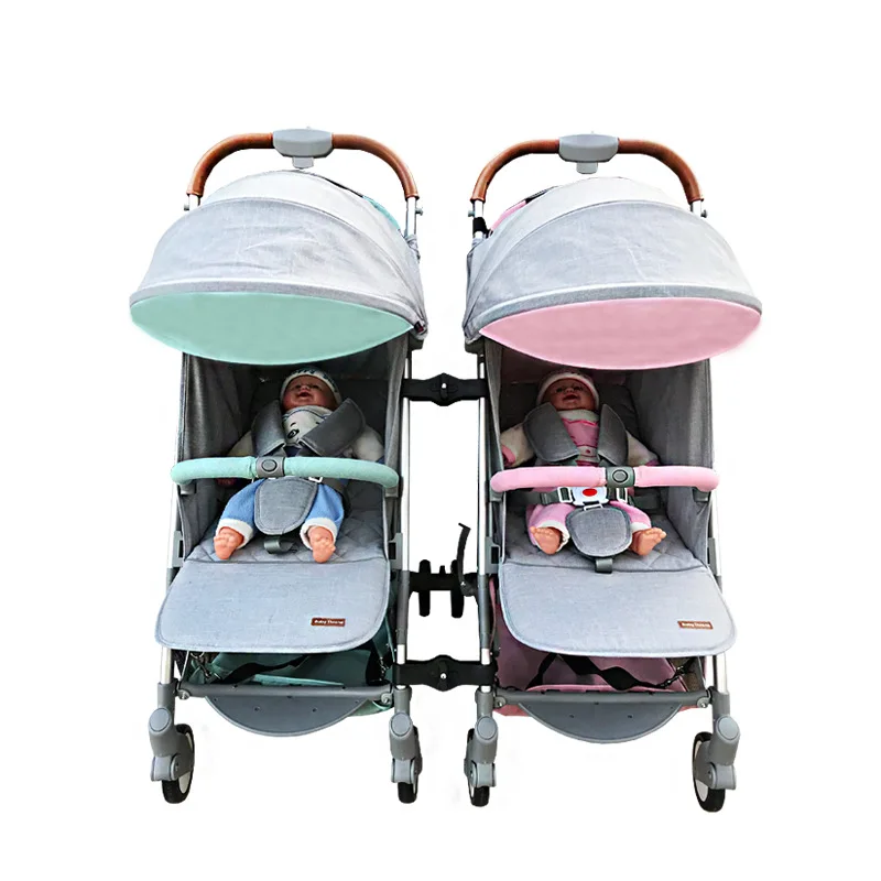 

New twin stroller, car seat 2 in 1 split, folded, reclining baby BB cart.