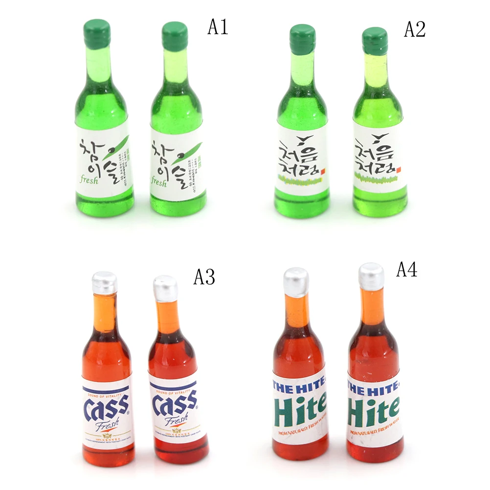 2 шт. мини кукольный домик бутылка для вина Soju винные бутылки Миниатюрная модель