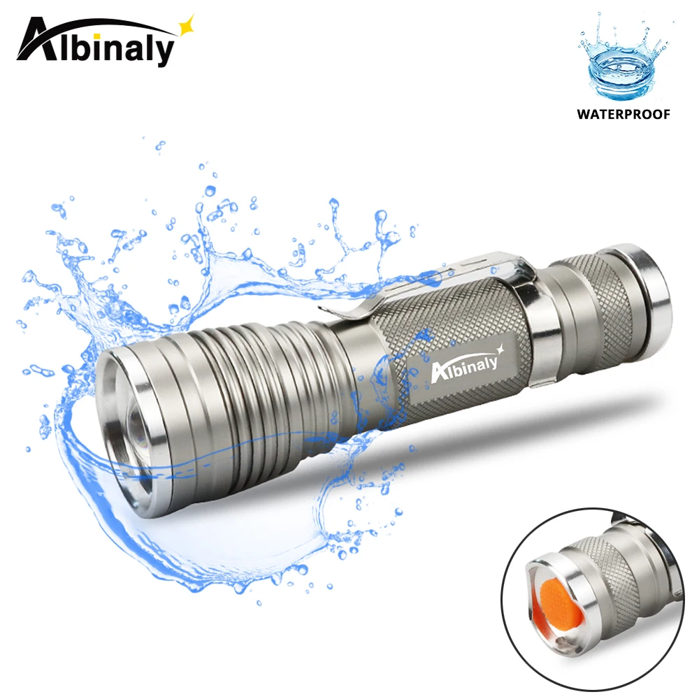 

Waterproof super bright LED flashlight T6 torch flashlight Zoomable 3 switch modes Send bicycle silicone strap