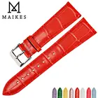 Ремешок для часов MAIKES из натуральной кожи, Аксессуары для часов, красный браслет для часов casio, 12 мм-24 мм