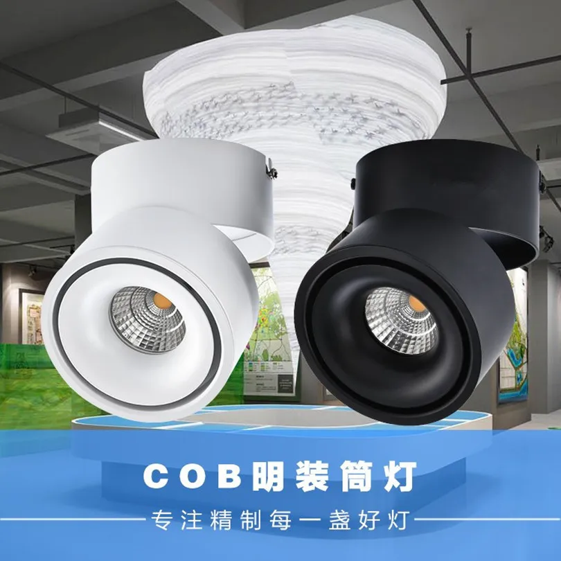 

8X Dimmable LED Recessed Downlights 15W 20W COB LED Ceiling Lamps Surface Mounted 360 Degree Rotatable for stores Free Shipping