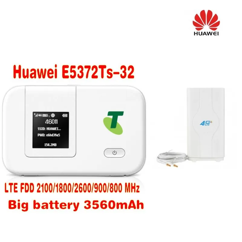 

Разблокированный мобильный роутер Huawei E5372T E5372TS-32 150M 4G LTE FDD, беспроводная точка доступа Wi-Fi плюс с антенной 49dbi 4g