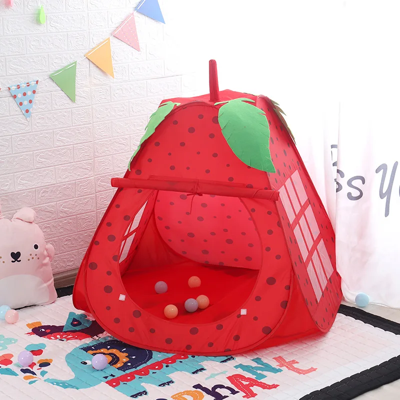 Игровой домик в форме клубники, Игровая палатка, мяч, бассейн, для помещений, для улицы, игрушки для девочек, принцесса, портативный складной игровой домик, игрушка для детей