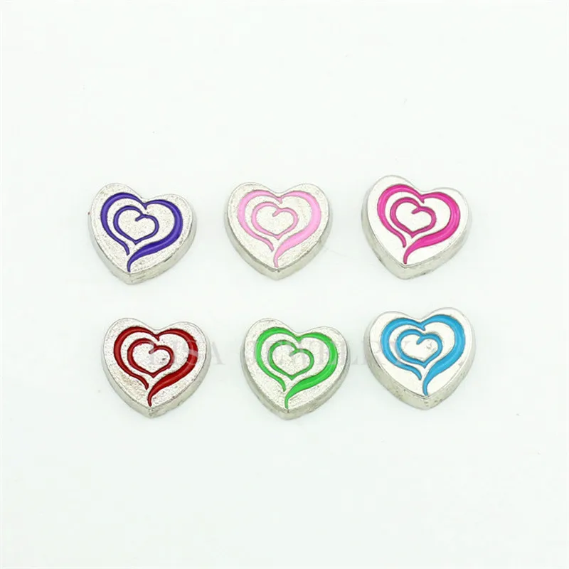 10 шт. голубые плавающие кулоны с двумя сердцами | Украшения и аксессуары