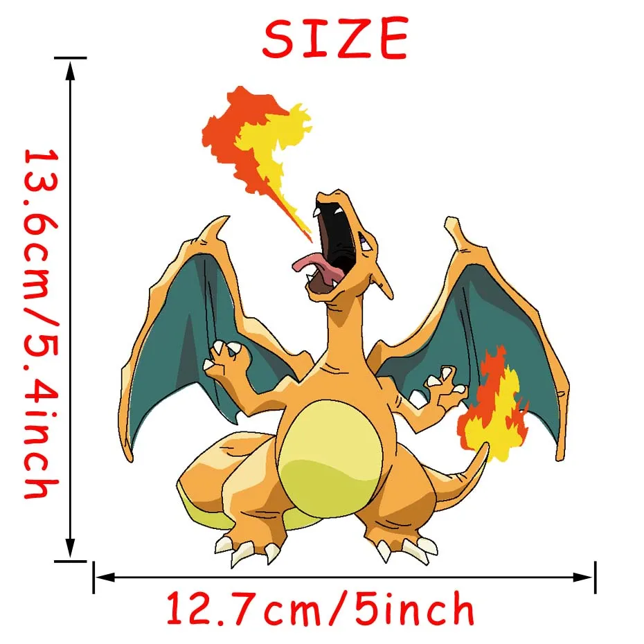 12 7 см * 13 6 Pokemon Charizard автомобильные мультипликационные наклейки креативный