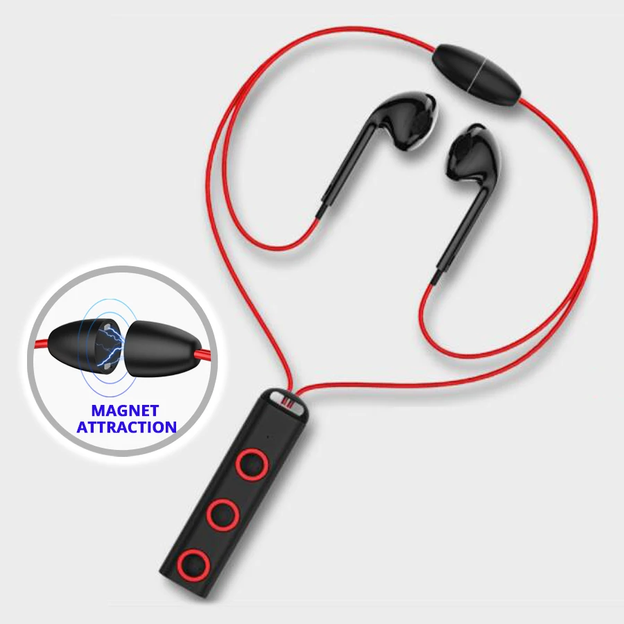Беспроводные наушники AFIT Bluetooth в ушах спортивные магнитный наушник с микрофоном