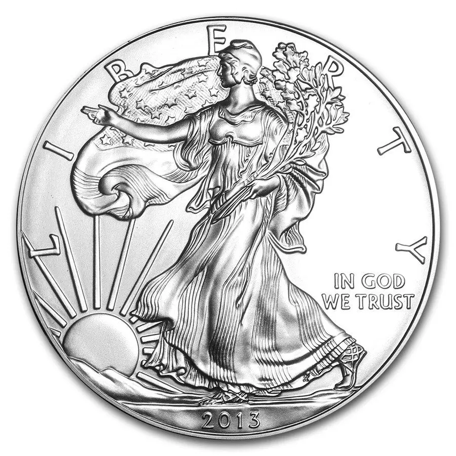 2014 Silver Горячая золотая монета американский золотой Орел 1 сувенирная монета. 999 Bullion Золотая круглая монета, американский золотой Орел 1 унций - Цвет: 2014 Silver