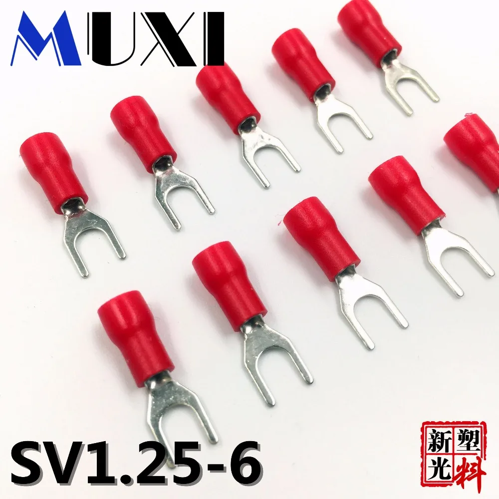 SV1.25 6 красный концевой Кабельный соединитель Изолированные Наконечники провода