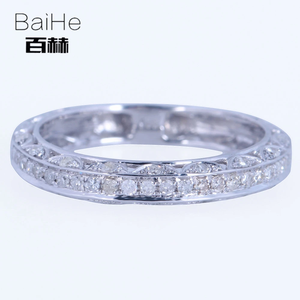 Женское кольцо с натуральными бриллиантами BAIHE белое золото 10 к 0.3ct SI/H ювелирное