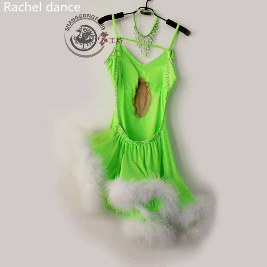 Юбка с изображением лотоса для латинских танцев расшитая блестками v-образный