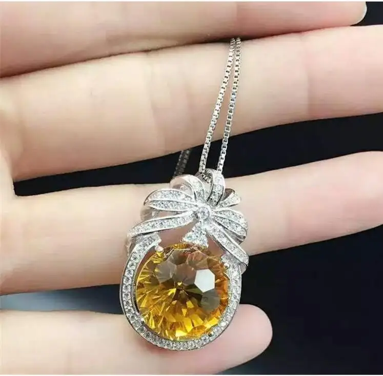 

Натуральный цитрин ожерелье Настоящее происхождения cirtrine 925 Серебро Роскошные ювелирные изделия из драгоценных камней Размеры 15 мм