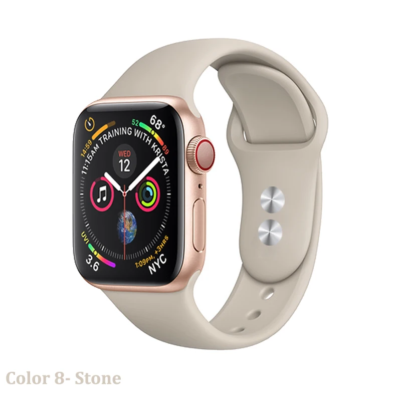 Спорт Силиконовый ремешок для Корреа Apple watch группа 4 44 мм 40 iwatch 3 2 42mm 38 браслет pulseira