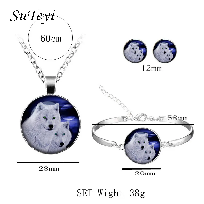 SUTEYI Подвески крутой волк ювелирные наборы для женщин волчий вой круглый