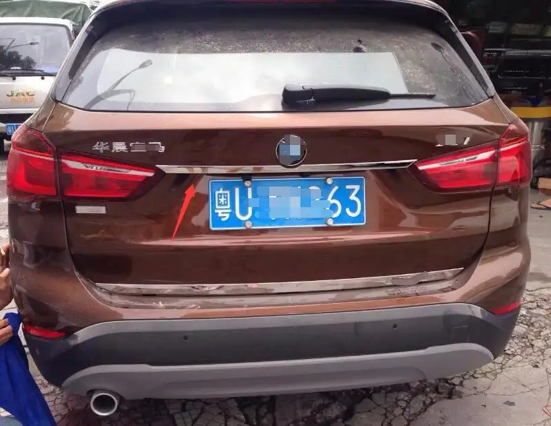 Задняя Крышка багажника из нержавеющей стали для BMW X1 F48 2016 2017 литьевая Отделка 1