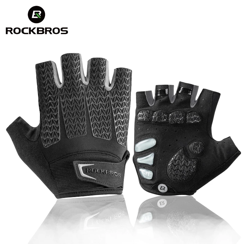 Велосипедные перчатки ROCKBROS велосипед противоударный пены мягкий Половина Finger короткая перчатка Нескользящие дышащие MTB DH Rode велосипедные мужские перчатки