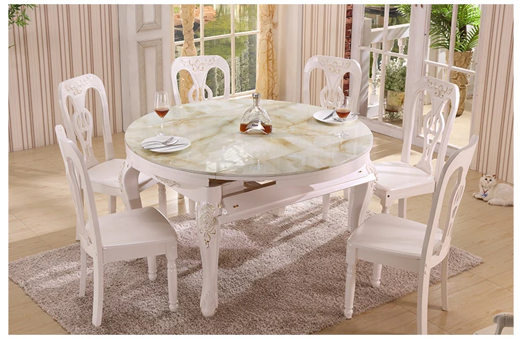 Роскошный деревянный обеденный стол и стул с резьбой H801|extendable table|dining roomextendible dining