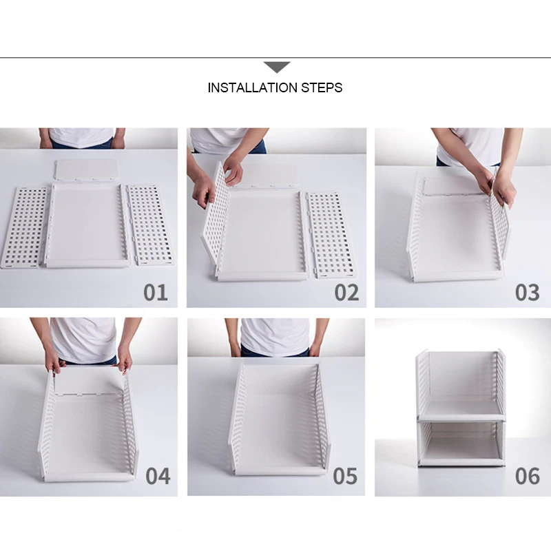 Недавно складная корзина для хранения Организатор DIY Пластик шкаф полки кухня