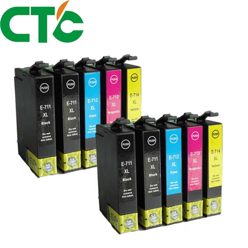 10 шт. Сменные картриджи для чернил T0711 Stylus D78 D92 D120 SX210 SX215 SX100 SX200 DX4000 DX4050|Чернильные