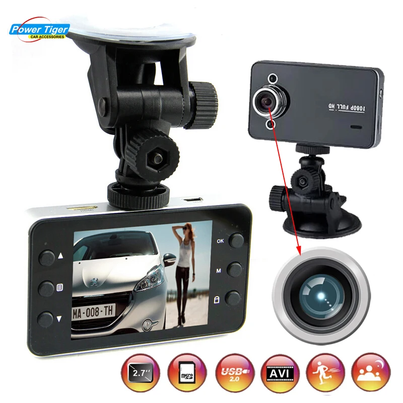 2 7 &quotTFT экран ночного видения Автомобильный видеорегистратор K6000 Full HD DVR 1920*1080