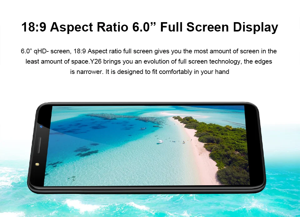 XGODY Y26 6 0 &quot18:9 полный Экран 2800 mAh смартфон MT6580 4 ядра Android 8 1 5MP двойной сзади Камера