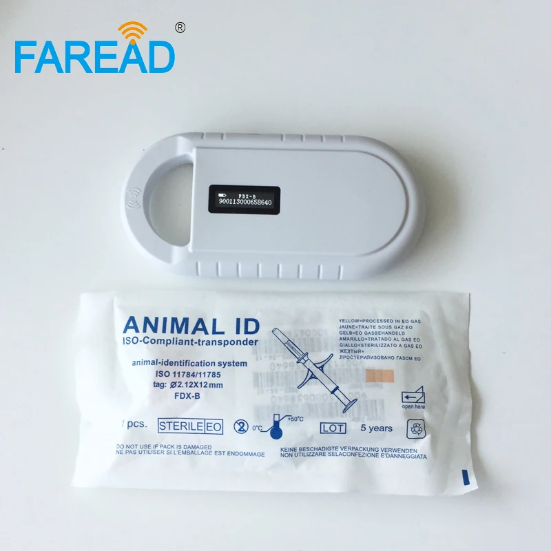 Бесплатная доставка RFID сканер для считывания микрочипов животных от