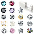 1 шт. одноразовый стерильный прибор для пирсинга, пирсинга, пистолет для пирсинга на хрящевой ткани козелка и завитка ушной раковины, набор инструментов со встроенными стальными серьгами-гвоздиками, Звездный шар