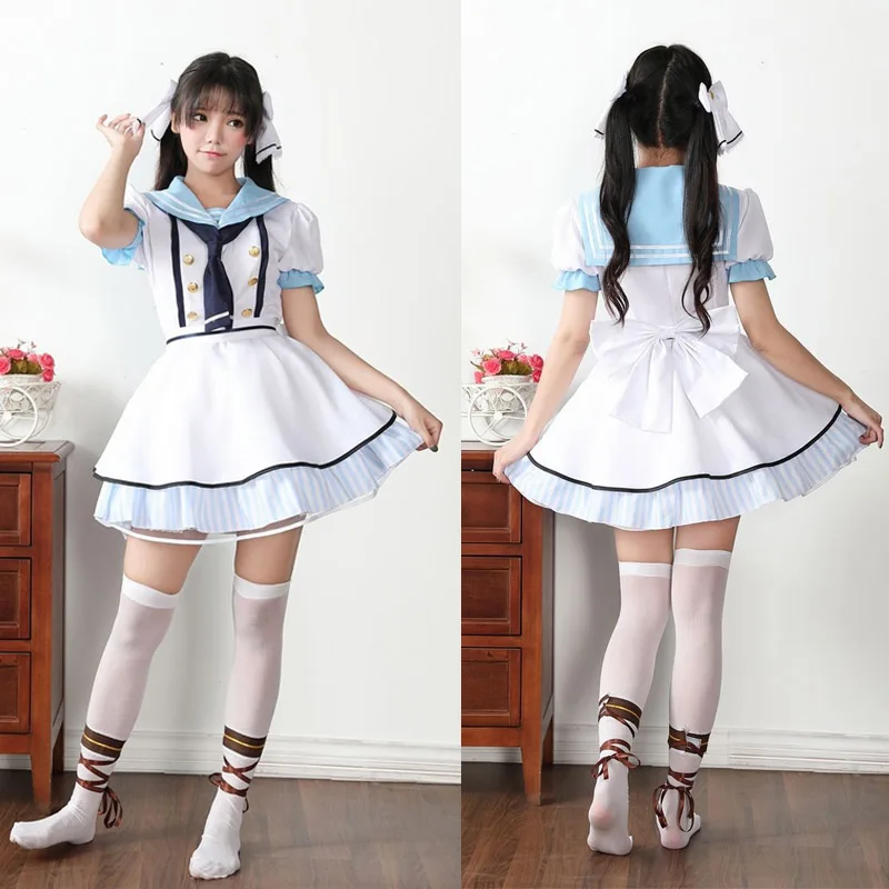 Cosroad аниме Love Live Nico Yazawa Костюм для косплея горничной матроски костюм Tojo Nozomi платье