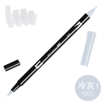 N95 1 шт. TOMBOW AB-T Япония 96 цветов две головки художественная кисть ручка маркер Профессиональный водный маркер ручка живопись школьные принадлежности - Цвет: N95