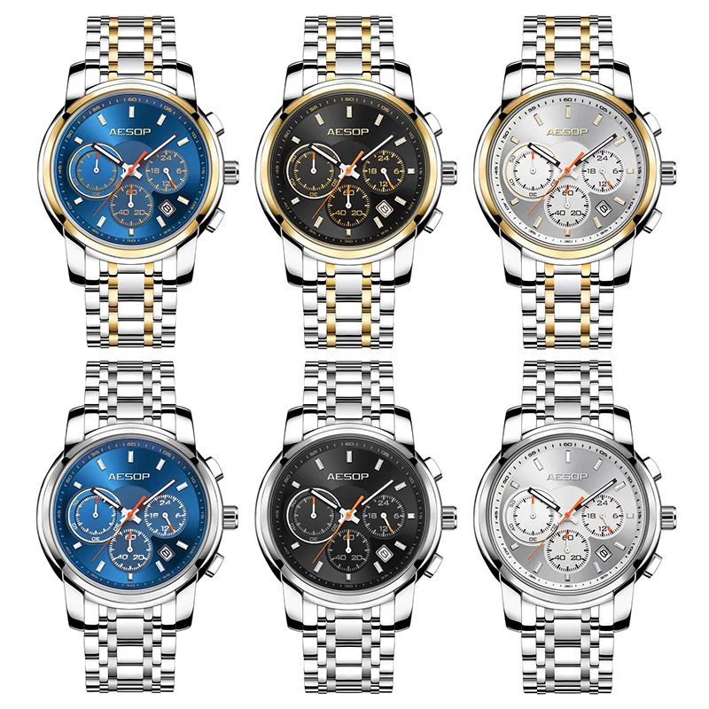 AESOP модные мужские часы Мужские кварцевые наручные Водонепроницаемый из