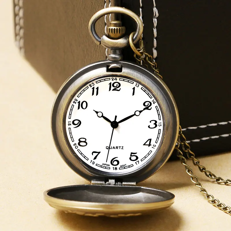 Винтажный дизайн 3d самолета бронзовый кварцевый кулон карманные часы с цепочкой